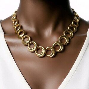 Gold Chunky Chain Necklace and Earring Set